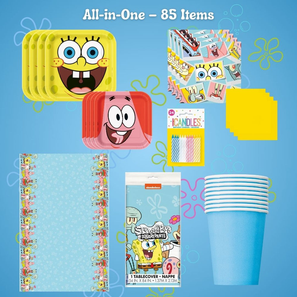 SpongeBob Party Bundle: 85 Official Supplies for Effortless Fun!