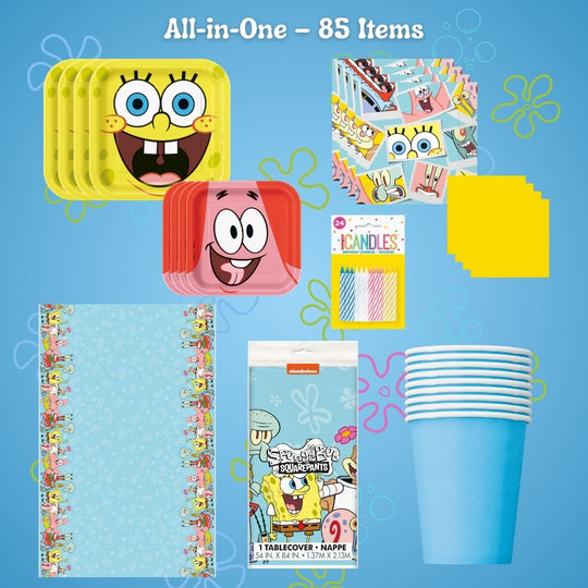 SpongeBob Party Bundle: 85 Official Supplies for Effortless Fun!