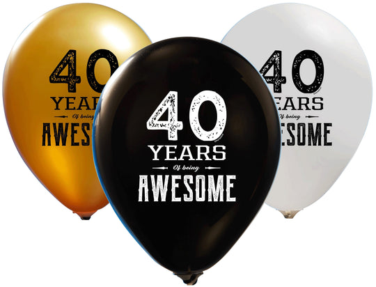 Vibrant 40th Birthday Latex Balloons - Eco-Friendly & Long-Lasting Party Decor