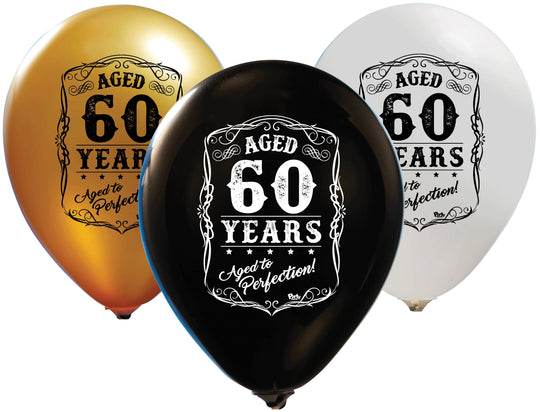 Fête du 60ème! Ensemble de Ballons Latex Biodégradables Vifs - Joie Assurée!