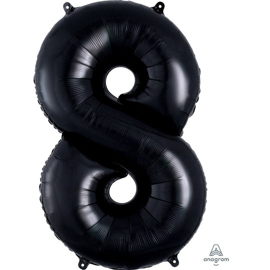 Suprême Flottant Ballon Mylar Noir 86cm - Créez une Déco d'Anniversaire Éblouissante!