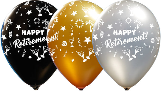 Vibrant Mix of 50 Biodegradable Retirement Party Latex Balloons - Durable & Fun!