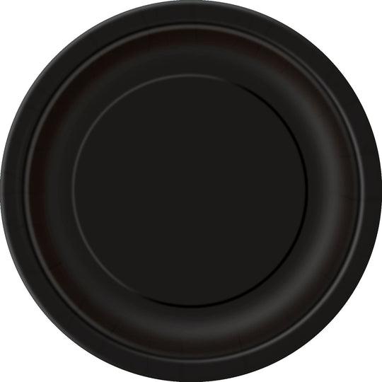 Black Solid Collection: 9" Round Dinner Plates, 8ct - Perfect for Elegant and Modern Celebrations!