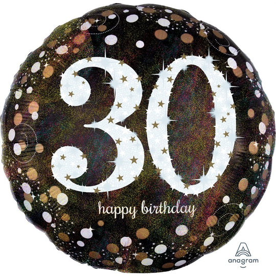 Sparkling 30th Birthday Jumbo Foil Balloon - Marvelous Decor with Superior Float Time