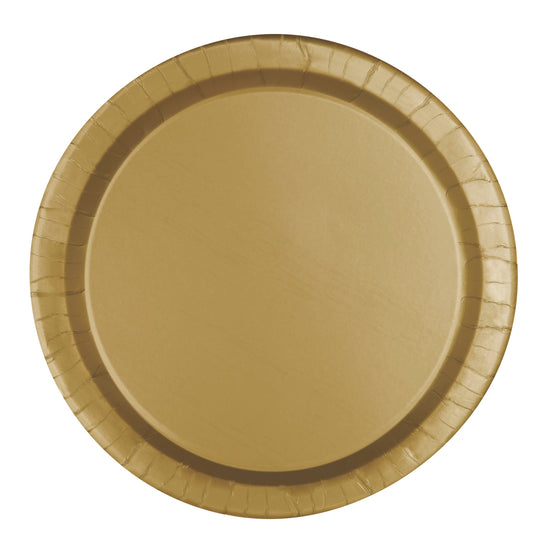 Gold Solid Collection: 9" Round Dinner Plates, 8ct - Perfect for Luxurious and Glamorous Celebrations!