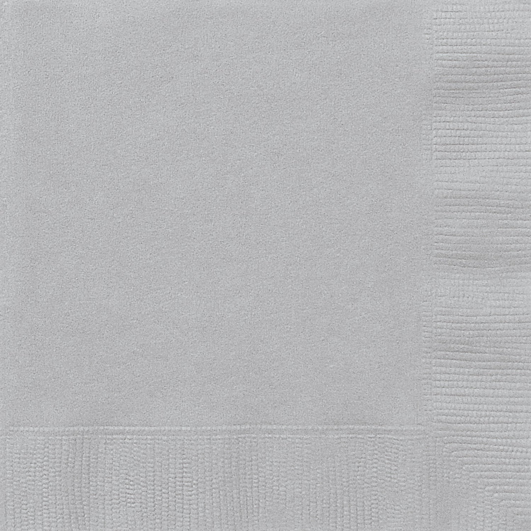 Silver Solid Beverage Napkins, 20ct - Perfect for Elegant and Sophisticated Small Gatherings!