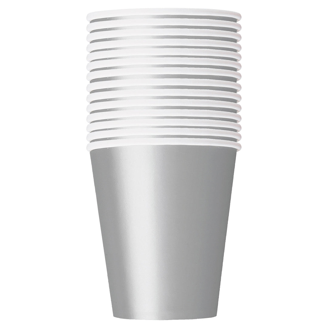 Shimmering Silver Paper Cups – Elegantly Affordable Party Essentials!