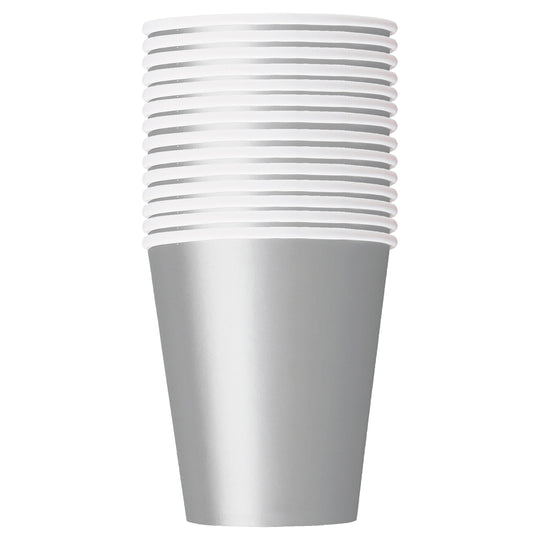 Shimmering Silver Paper Cups – Elegantly Affordable Party Essentials!