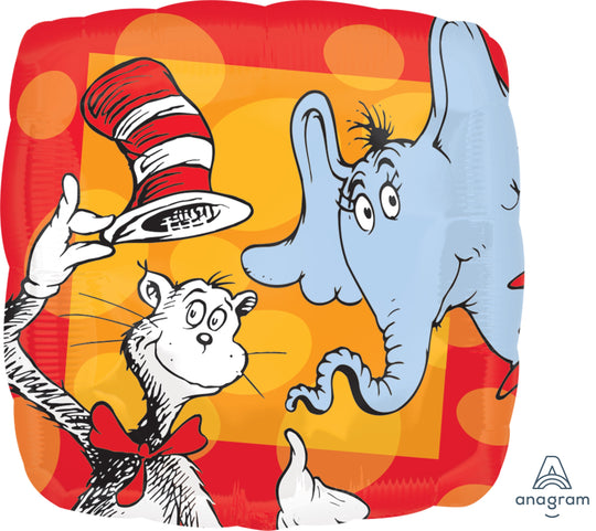 Dr. Seuss Themed Foil Balloon - Superior Float Time, Ideal For Birthday Celebrations