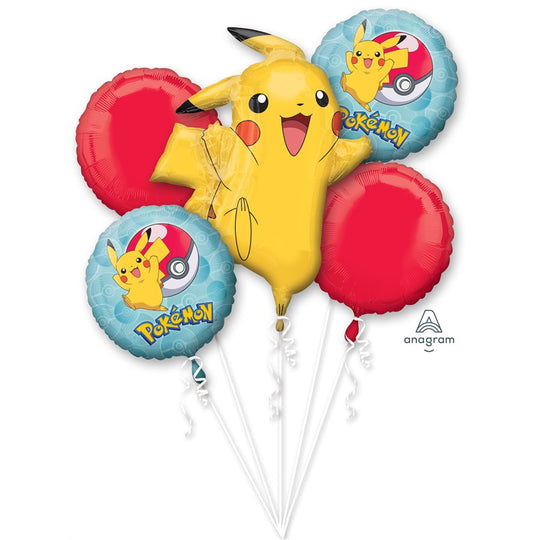 Pokemon Balloon Bundle: Bouquet and 52-inch Pikachu Airwalker - An Incredible Value for a Spectacular Display!