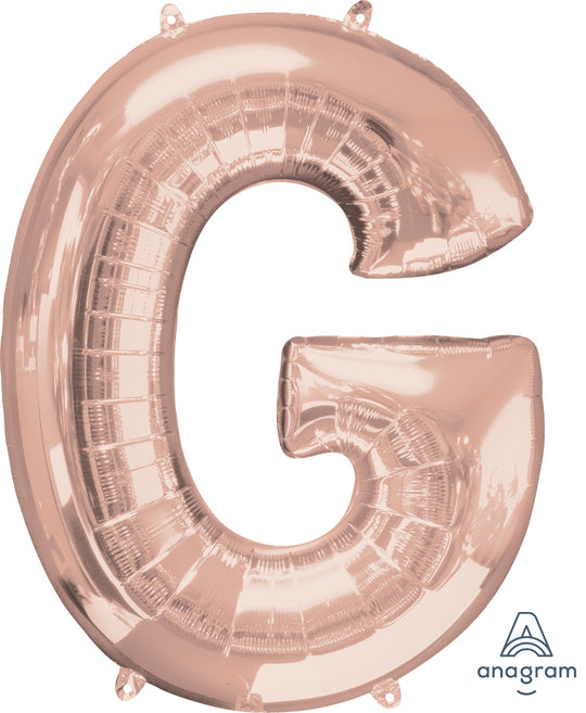 SuperShape 'G' Rose Gold Foil Balloon - Party Elegant, Superior Float Time!