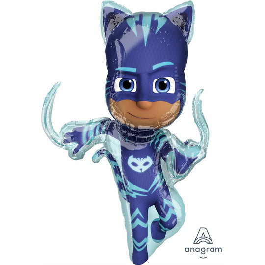 Ballon Mylar PJ Masks à Flottaison Supérieure - Décor Parfait pour Anniversaires Enfants, Valve Auto-scellante