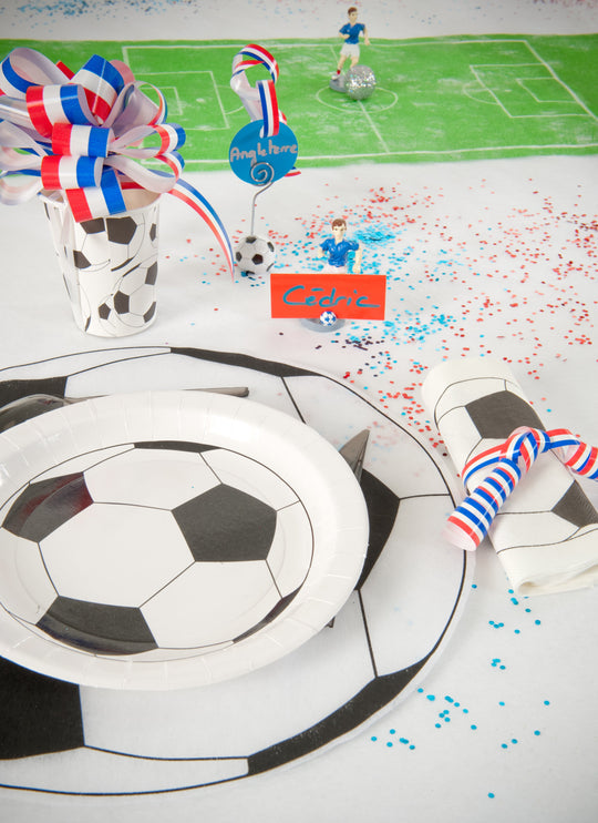 Soccer Sensation - Elegant Black Table Center for Stylish Party Décor