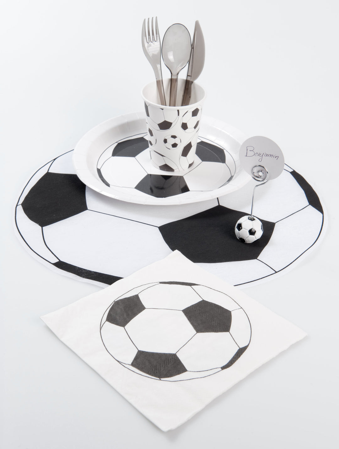 Serviettes de Table Repas Thème Soccer - Élégance Parfaite pour Fêtes Spéciales