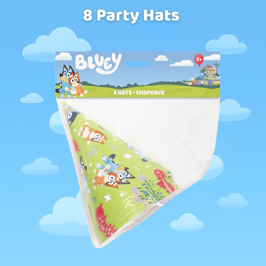 Bluey Party Bundle: 8 Blowouts & Hats - The Ultimate Celebration!