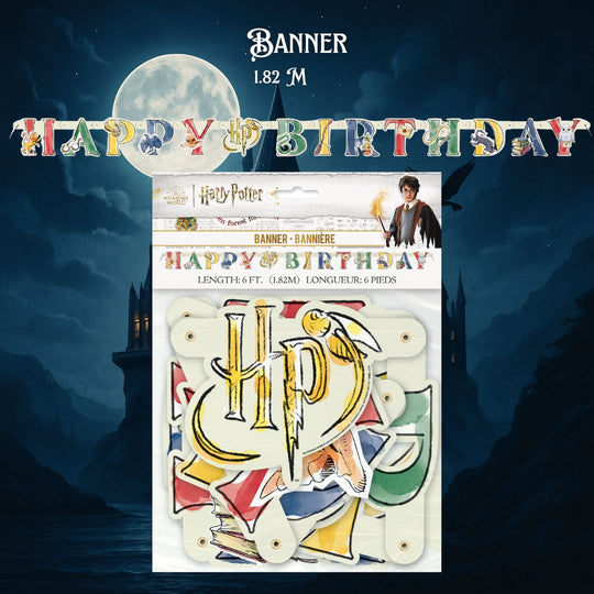 Harry Potter Party Bundle - Tablecloth, Banner & Balloons - Ultimate Fun!