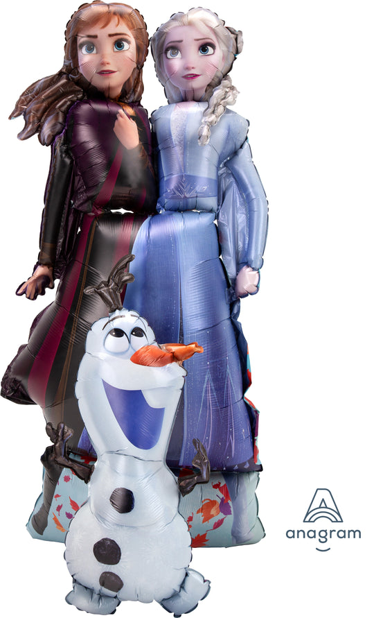 Frozen Airwalker 58-inch (Rapunzel, Elsa, and Olaf) and Bouquet - A Magical Addition to Your Frozen Fantasy!