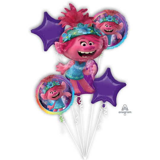 Trolls World Tour Themed Balloon Bouquet: Set of 5 Foil Balloons