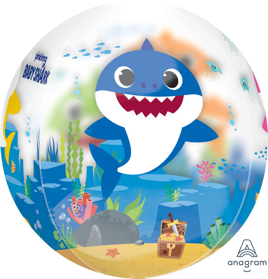 Baby Shark Ballon Mylar Orbz Clear - Décor de fête parfait avec flottaison durable!