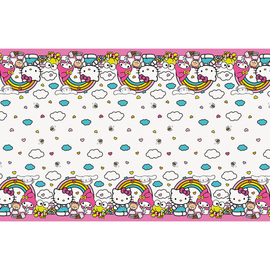 Hello Kitty Party Bundle - Tablecloth & Stickers, Ultimate Fun!