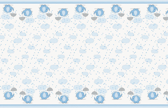 Umbrellaphants Blue Tablecover - Adorable Delight for Any Celebration!