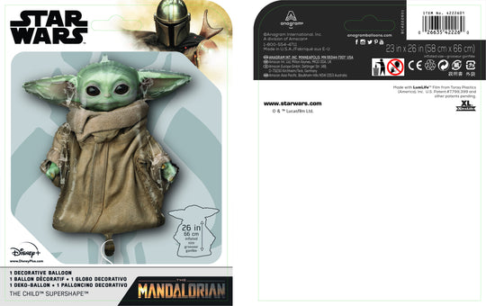 Star Wars Mandalorian The Child Ballon Mylar XL - Rehaussez Votre Décoration de Fête avec une Flottaison Supérieure