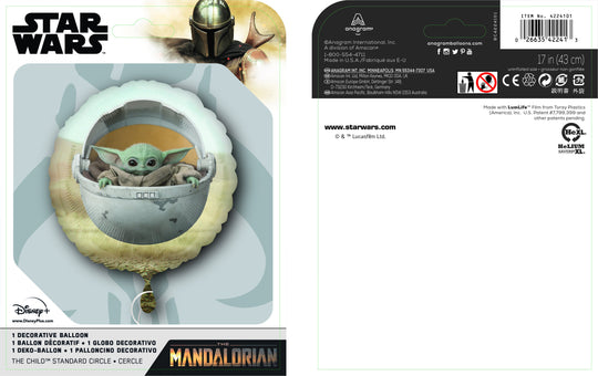 Star Wars Mandalorian Child Foil Balloon - Superior Float Time, Perfect Party Decor