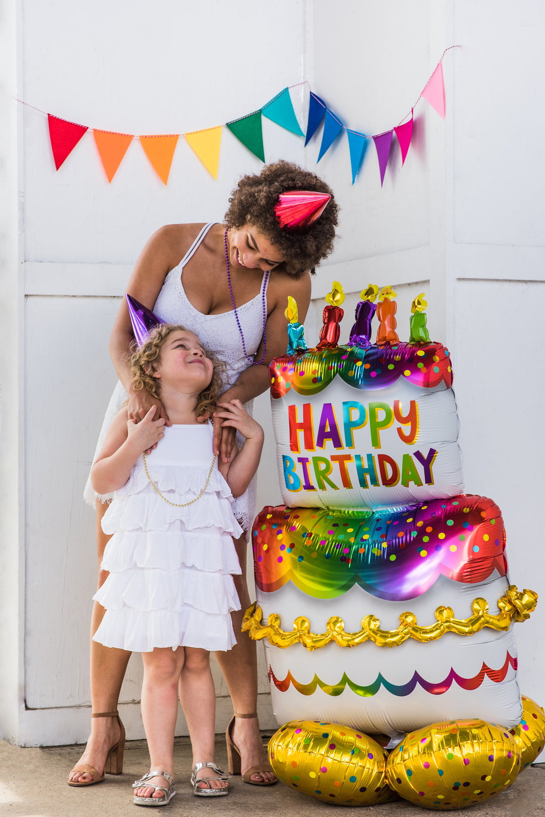 AirLoonz Grand Ballon Mylar de 134 cm en Forme de Gâteau d'Anniversaire - La Décoration de Fête Ultim!