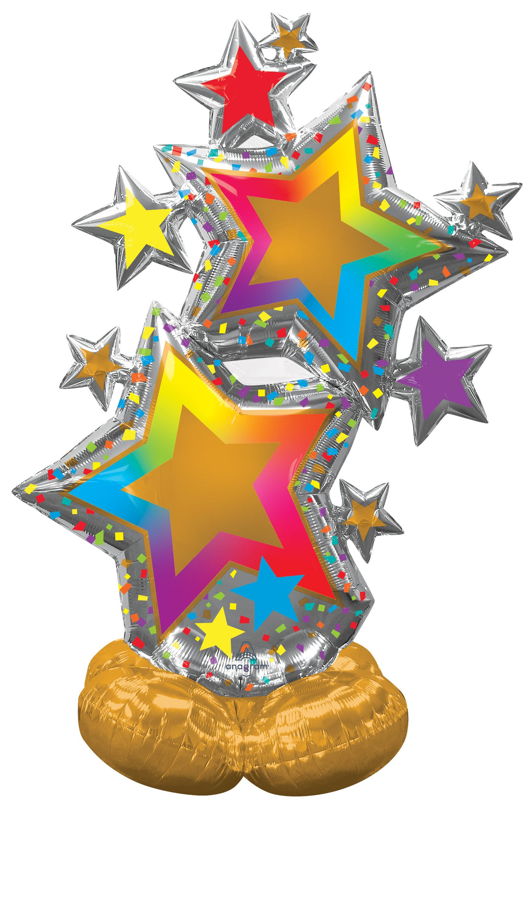 Ballon Amas d'Étoile Colorée AirLoonz (59'') - Illuminez Votre Célébration avec une Explosion de Couleurs !