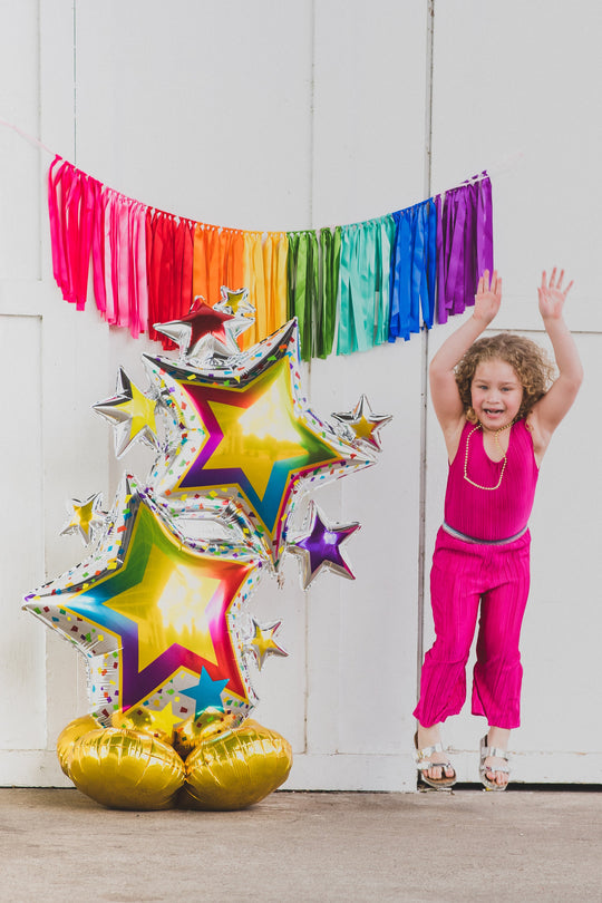 Ballon Amas d'Étoile Colorée AirLoonz (59'') - Illuminez Votre Célébration avec une Explosion de Couleurs !