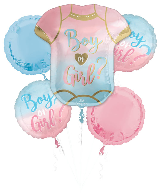 The Big Reveal Themed Balloon Bouquet: Set of 5 Foil Balloons