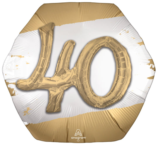 40th Birthday Vibrant Foil Balloon - Superior Float Time, Perfect Party Decor