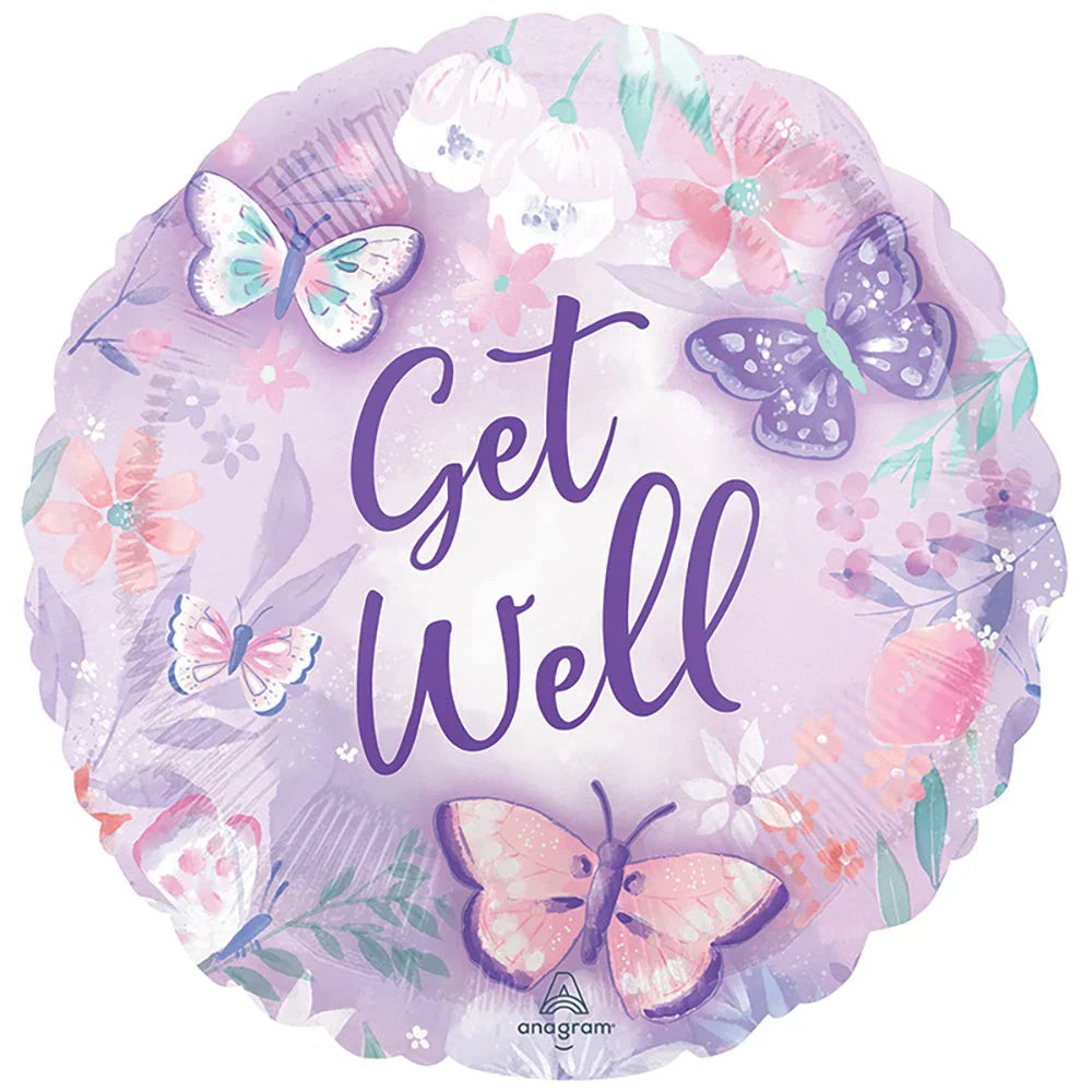 Flutters Get Well Foil Balloon - Superior Float Time, Perfect Party Decor Solution