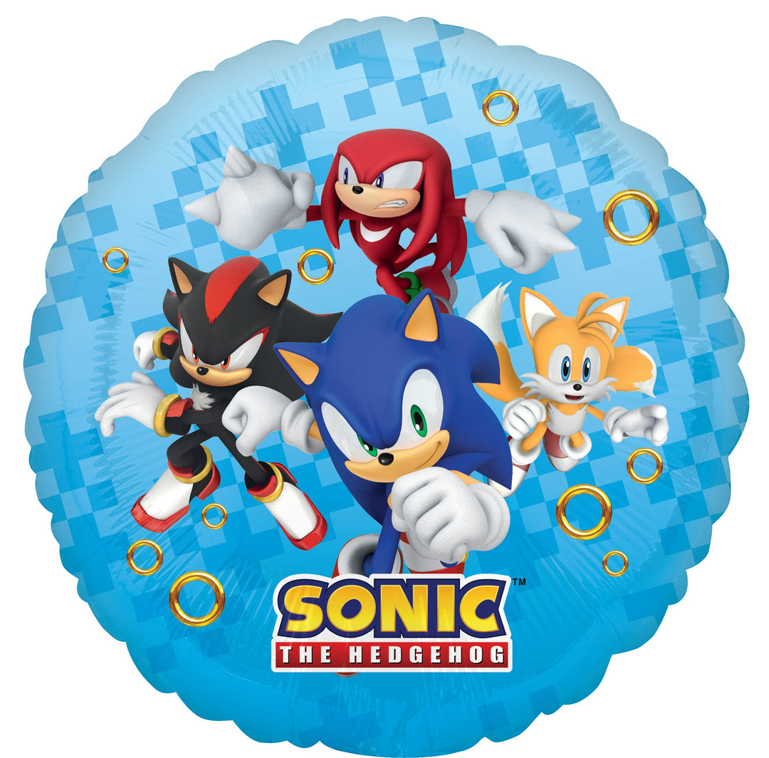 Sonic Blue 18" Foil Balloon | Long-Lasting Self-Sealing Party Decor