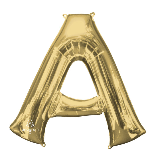 White Gold Alphabet 'A' SuperShape Foil Balloon for Unforgettable Birthday Decorations