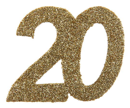 20th Birthday Gold Sprinkle Decorations - Elegant, Trend-Setting Party Supplies