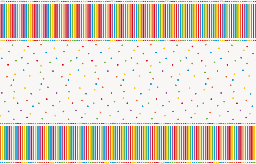 Radiant Rainbow Birthday Tablecover - Bursting with Colors of Joy!"