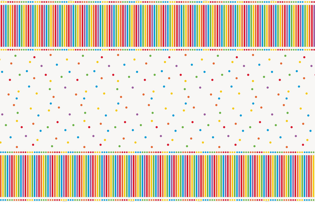 Radiant Rainbow Birthday Tablecover - Bursting with Colors of Joy!"