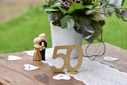 Numéro de Décoration Exquise pour 50ème Anniversaire, Ton Doré, Crée une Tendance & Illumine!