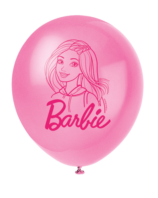 Barbie-themed Latex Balloon Set of 8 - Easy Setup, Perfect for Birthday or Anniversary Parties