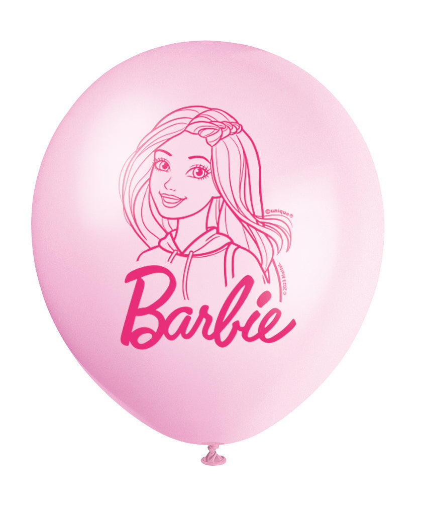 Barbie-themed Latex Balloon Set of 8 - Easy Setup, Perfect for Birthday or Anniversary Parties