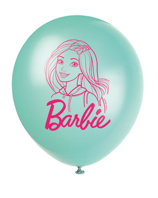 Barbie-themed Latex Balloon Set of 8 - Easy Setup, Perfect for Birthday or Anniversary Parties