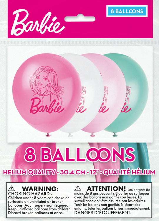 Barbie-themed Latex Balloon Set of 8 - Easy Setup, Perfect for Birthday or Anniversary Parties