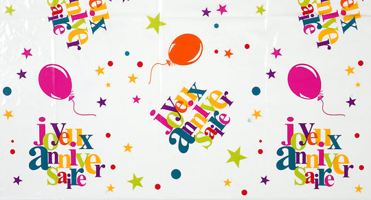 Showcase Your Style with Trendsetting Multicolor Birthday Tablecloth – Elegantly Festive!