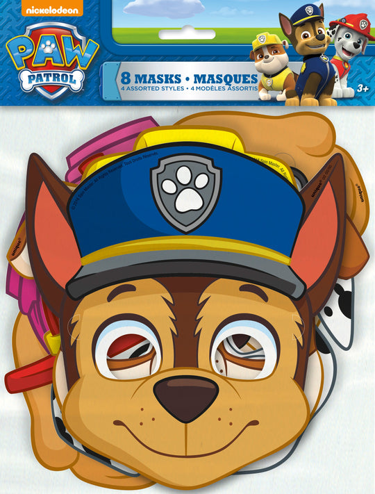 Paw Patrol Party Frenzy: Ultimate Pup Adventure Masks (Pack of 8)