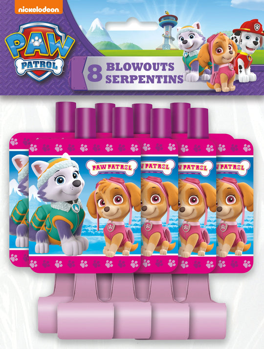 Skye Paw Patrol Themed Blowouts - Easy Setup Party Fun, Pack of 8, Budget-friendly