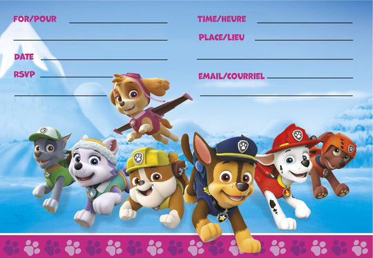 Skye and Everest Invitation Cards - Perfect for a Pawsome Paw Patrol Party!