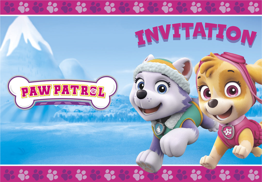 Skye and Everest Invitation Cards - Perfect for a Pawsome Paw Patrol Party!