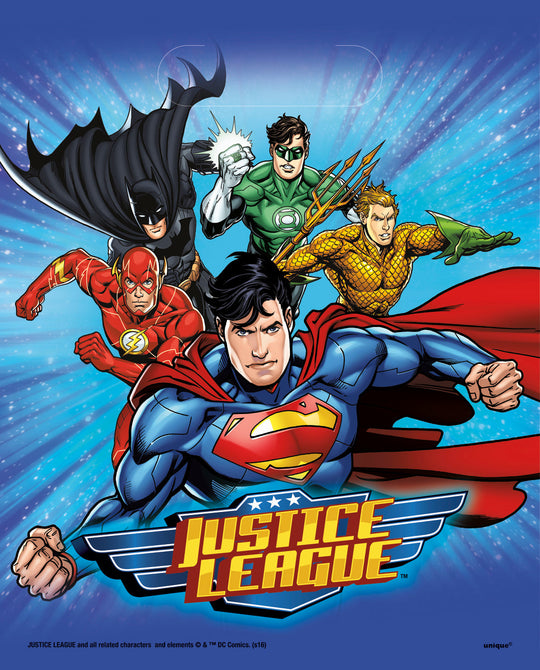 Justice League Loot Bags (8) - Unite the Heroes for an Epic Celebration!