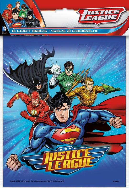 Justice League Loot Bags (8) - Unite the Heroes for an Epic Celebration!